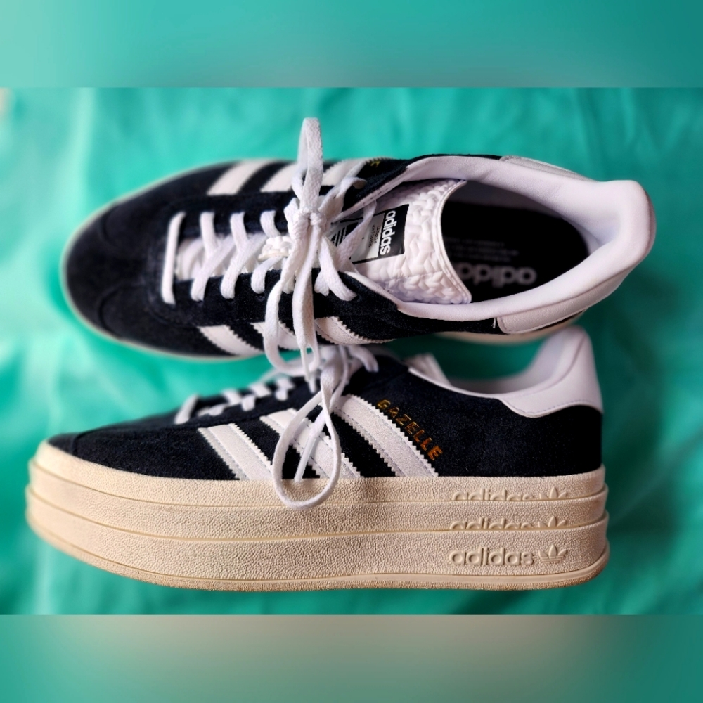Adidas Gazelle Bold--Black/Cloud White/Core White